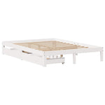 Sengeramme Med Skuffer Hvit 140X190 Cm Heltre Furu