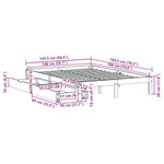 Sengeramme Med Skuffer Hvit 140X190 Cm Heltre Furu