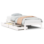 Sengeramme Med Skuffer Hvit 90X200 Cm Heltre Furu