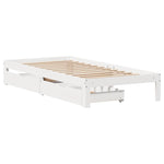 Sengeramme Med Skuffer Hvit 90X200 Cm Heltre Furu