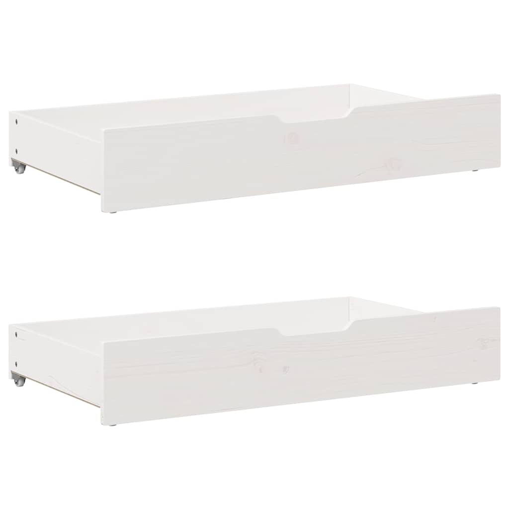Sengeramme Med Skuffer Hvit 90X200 Cm Heltre Furu