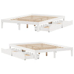 Sengeramme Med Skuffer Hvit 120X200 Cm Heltre Furu