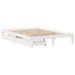 Sengeramme Med Skuffer Hvit 140X200 Cm Heltre Furu