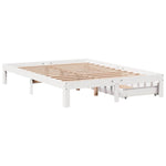 Sengeramme Med Skuffer Hvit 140X200 Cm Heltre Furu