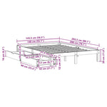 Sengeramme Med Skuffer Hvit 140X200 Cm Heltre Furu