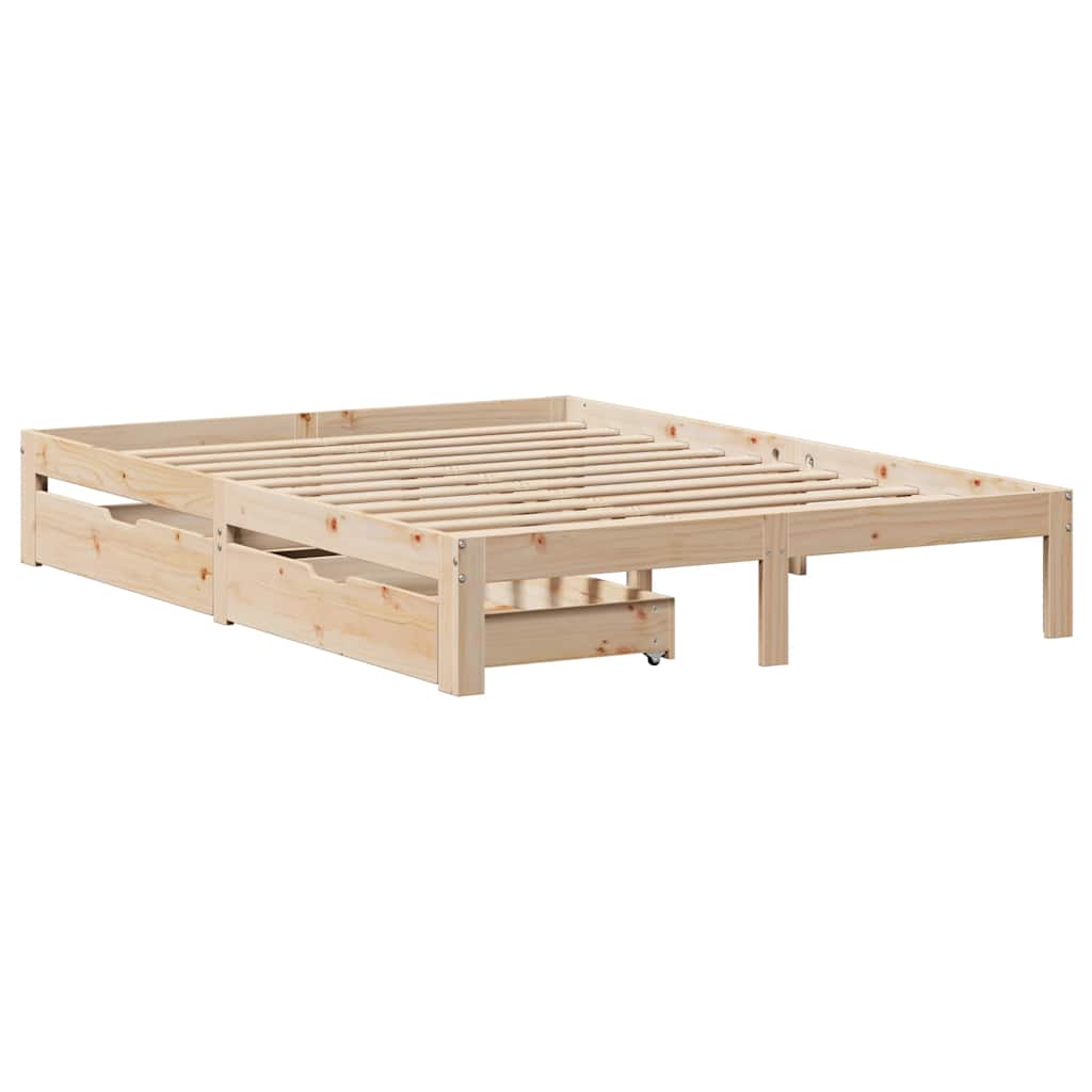 Sengeramme Med Skuffer 160X200 Cm Heltre Furu