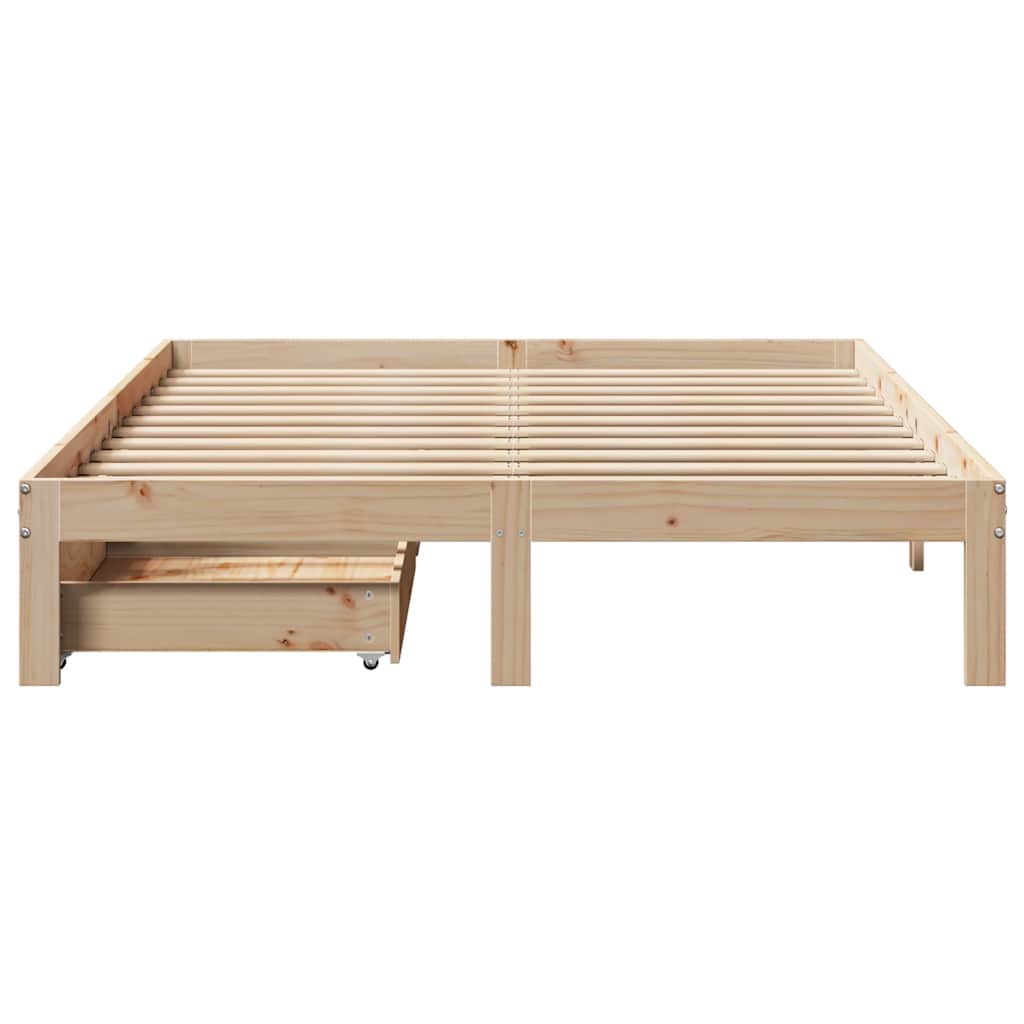 Sengeramme Med Skuffer 160X200 Cm Heltre Furu
