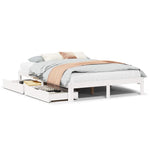 Sengeramme Med Skuffer Hvit 160X200 Cm Heltre Furu
