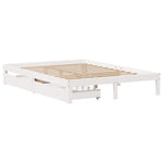 Sengeramme Med Skuffer Hvit 160X200 Cm Heltre Furu