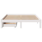 Sengeramme Med Skuffer Hvit 160X200 Cm Heltre Furu