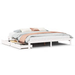 Sengeramme Med Skuffer Hvit 180X200 Cm Heltre Furu