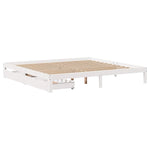 Sengeramme Med Skuffer Hvit 180X200 Cm Heltre Furu