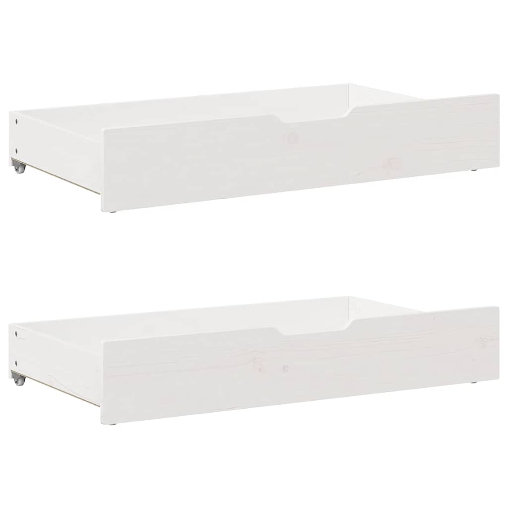 Sengeramme Med Skuffer Hvit 180X200 Cm Heltre Furu