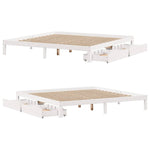 Sengeramme Med Skuffer Hvit 180X200 Cm Heltre Furu