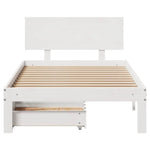 Sengeramme Med Skuffer Hvit 90X200 Cm Heltre Furu
