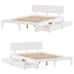 Sengeramme Med Skuffer Hvit 120X200 Cm Heltre Furu