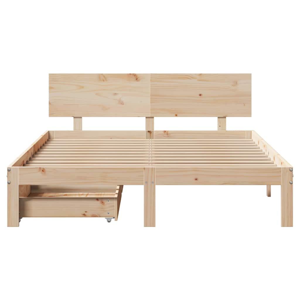 Sengeramme Med Skuffer 140X200 Cm Heltre Furu