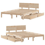 Sengeramme Med Skuffer 140X200 Cm Heltre Furu