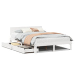 Sengeramme Med Skuffer Hvit 160X200 Cm Heltre Furu