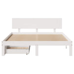 Sengeramme Med Skuffer Hvit 160X200 Cm Heltre Furu
