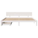 Sengeramme Med Skuffer Hvit 200X200 Cm Heltre Furu