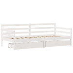Dagseng Med Skuffer Hvit 90X200 Cm Heltre Furu