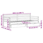 Dagseng Med Skuffer Hvit 90X200 Cm Heltre Furu