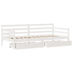 Dagseng Med Skuffer Hvit 90X200 Cm Heltre Furu