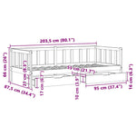 Dagseng Med Skuffer Hvit 80X200 Cm Heltre Furu