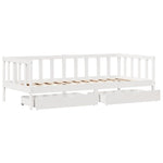 Dagseng Med Skuffer Hvit 80X200 Cm Heltre Furu