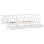 Dagseng Med Skuffer Hvit 90X190 Cm Heltre Furu