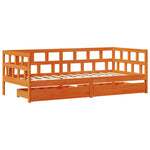 Dagseng Med Skuffer Voksbrun 80X200 Cm Heltre Furu