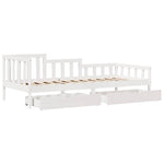 Dagseng Med Skuffer Hvit 80X200 Cm Heltre Furu