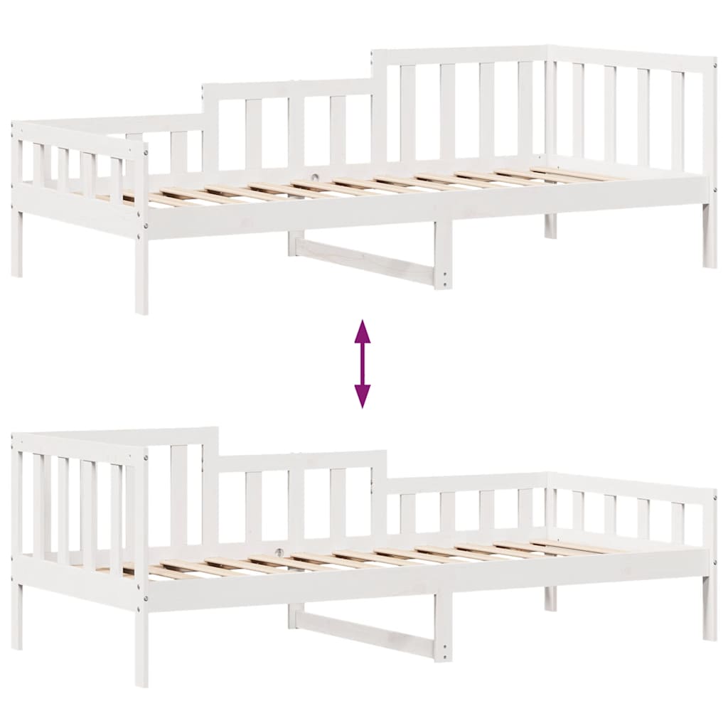 Dagseng Med Skuffer Hvit 80X200 Cm Heltre Furu