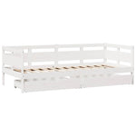 Dagseng Med Skuffer Hvit 90X200 Cm Heltre Furu