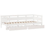 Dagseng Med Skuffer Hvit 90X200 Cm Heltre Furu