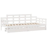 Dagseng Med Skuffer Hvit 90X200 Cm Heltre Furu