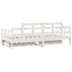 Dagseng Med Skuffer Hvit 90X200 Cm Heltre Furu