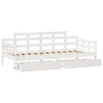 Dagseng Med Skuffer Hvit 90X200 Cm Heltre Furu
