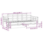 Dagseng Med Skuffer Hvit 80X200 Cm Heltre Furu