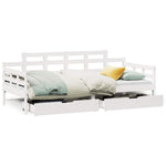Dagseng Med Skuffer Hvit 90X190 Cm Heltre Furu