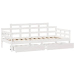 Dagseng Med Skuffer Hvit 90X190 Cm Heltre Furu