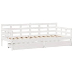 Dagseng Med Skuffer Hvit 90X200 Cm Heltre Furu
