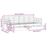 Dagseng Med Skuffer Hvit 90X190 Cm Heltre Furu