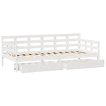 Dagseng Med Skuffer Hvit 90X190 Cm Heltre Furu