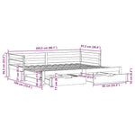 Dagseng Med Skuffer Hvit 90X200 Cm Heltre Furu