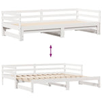 Dagseng Med Skuffer Hvit 90X200 Cm Heltre Furu