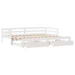 Dagseng Med Skuffer Hvit 90X200 Cm Heltre Furu