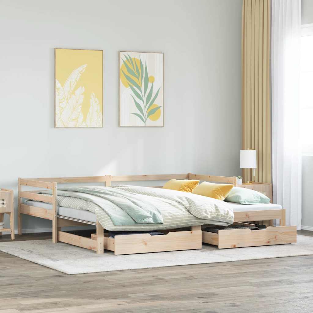 Uttrekkbar Dagseng Med Skuffer Uten Madrass 90X190 Cm