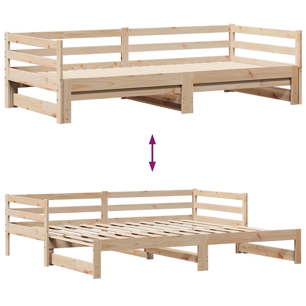 Uttrekkbar Dagseng Med Skuffer Uten Madrass 80X200 Cm